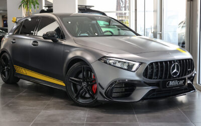 Mercedes-AMG A 45 S 4MATIC First Edition 2020, Designo Mountain Grey Magno on Black